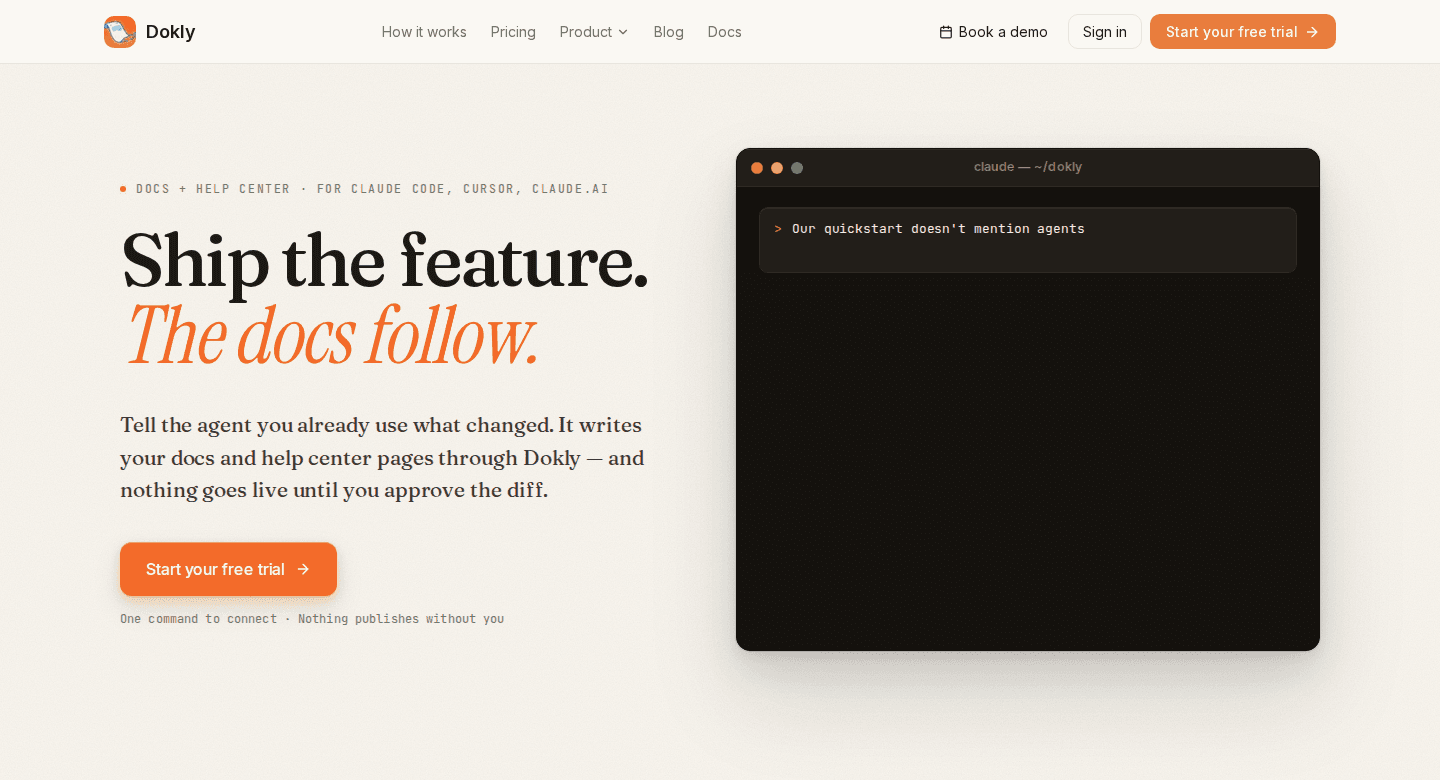 Your agent can build your Dokly site now — for free