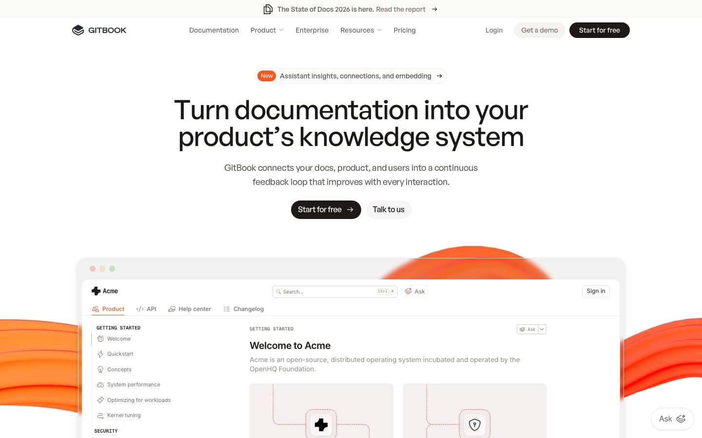 GitBook knowledge base interface