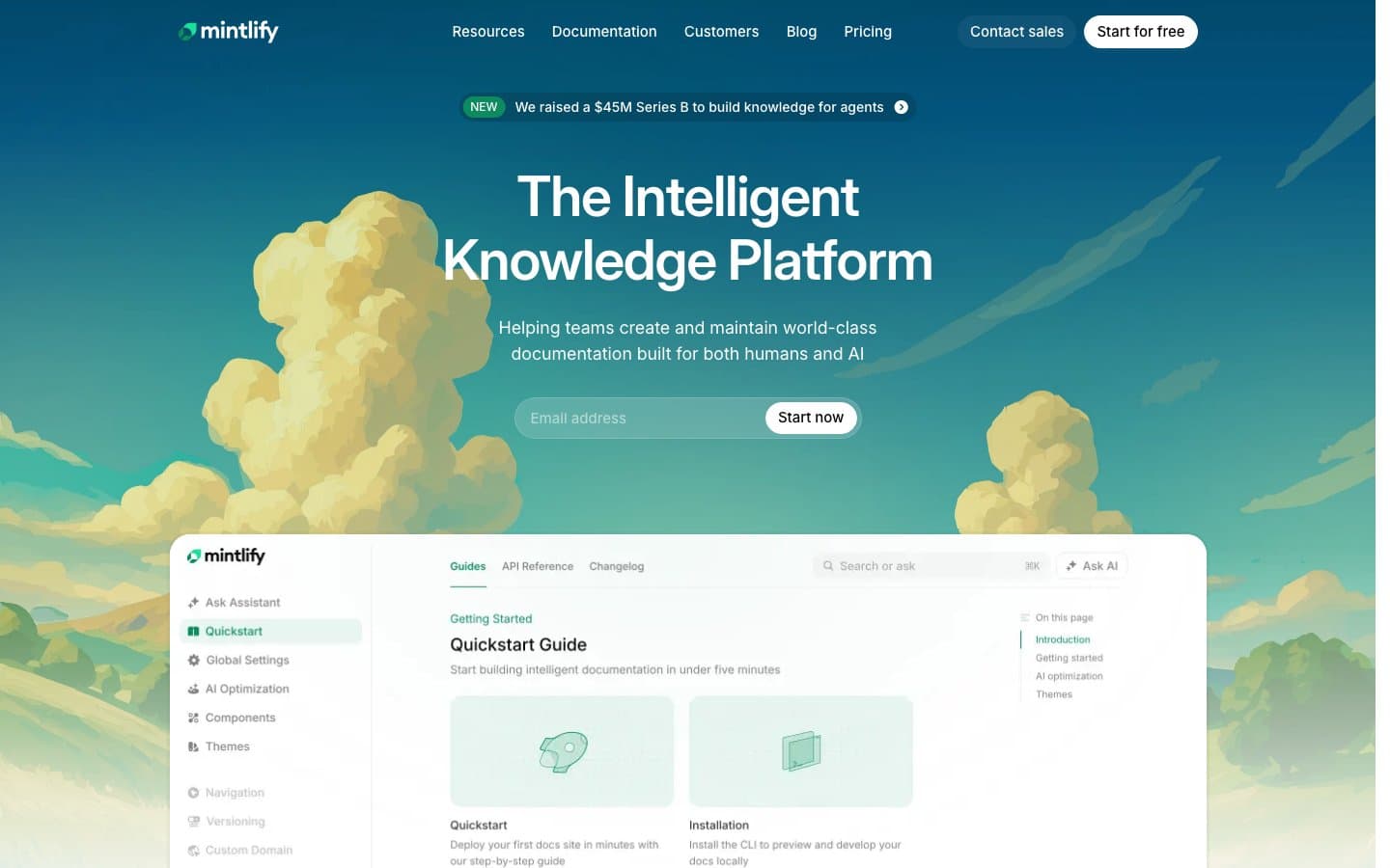 Mintlify documentation platform interface