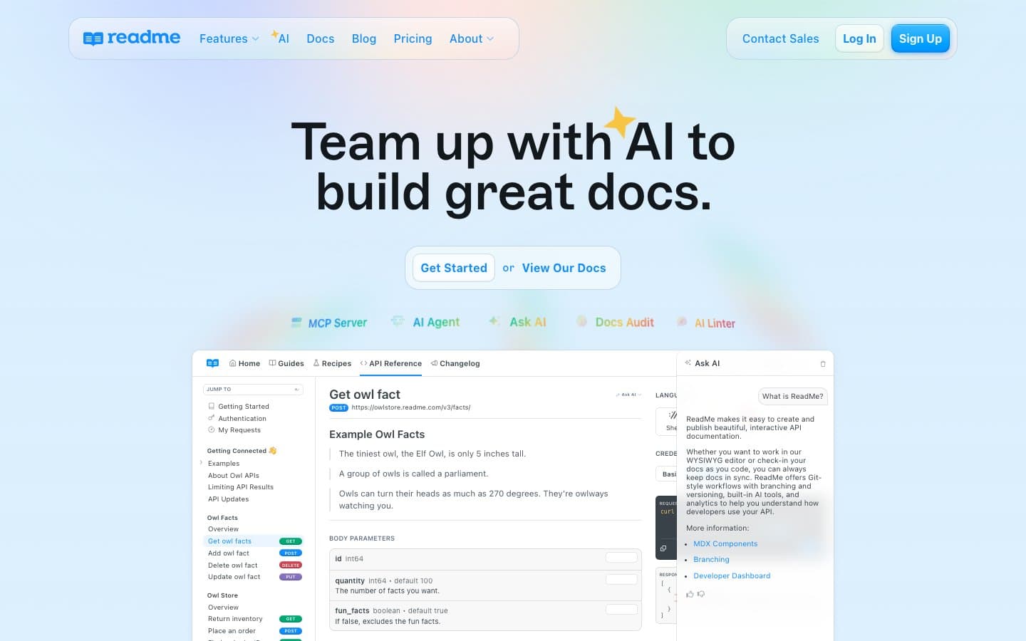 ReadMe API documentation platform